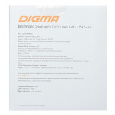 Колонка порт. Digma S-22 черный 15W 1.0 BT 1500mAh (SP2215B)
