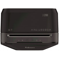 Шредер Fellowes PowerShred LX200 черный (секр.P-4) перекрестный 12лист. 22лтр. скрепки скобы пл.карты