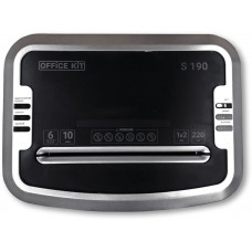 Шредер Office Kit S190 (1х2) черный (секр.P-7) фрагменты 5лист. 20лтр.