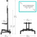 Подставка для телевизора Onkron TS1551 черный 40"-70" макс.60.5кг напольный мобильный