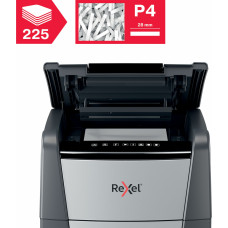 Шредер Rexel Optimum AutoFeed 225X черный с автоподачей (секр.P-4) фрагменты 225лист. 60лтр. скрепки скобы пл.карты