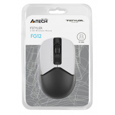 Мышь A4Tech Fstyler FG12 Panda белый/черный оптическая (1200dpi) беспроводная USB (3but)
