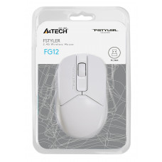 Мышь A4Tech Fstyler FG12S белый оптическая (1200dpi) silent беспроводная USB (3but)