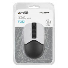 Мышь A4Tech Fstyler FG12S Panda белый/черный оптическая (1200dpi) silent беспроводная USB (3but)