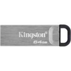 Флеш Диск Kingston 64Gb DataTraveler Kyson DTKN/64GB USB3.1 серебристый/черный