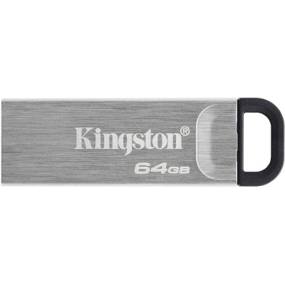 Флеш Диск Kingston 64Gb DataTraveler Kyson DTKN/64GB USB3.1 серебристый/черный