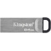 Флеш Диск Kingston 64Gb DataTraveler Kyson DTKN/64GB USB3.1 серебристый/черный