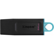 Флеш Диск Kingston 64Gb DataTraveler Exodia DTX/64GB USB3.1 черный/голубой