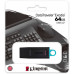 Флеш Диск Kingston 64Gb DataTraveler Exodia DTX/64GB USB3.1 черный/голубой