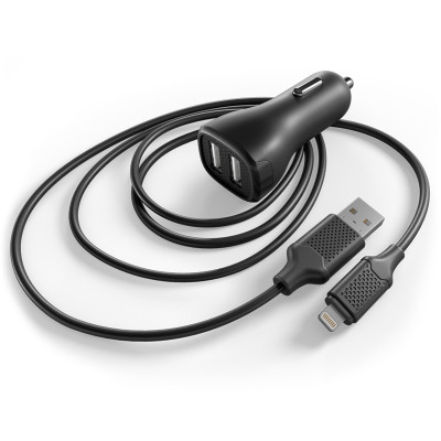 Автомобильное ЗУ GAL UC-2287 в комплекте с кабелем USB A - 8 pin