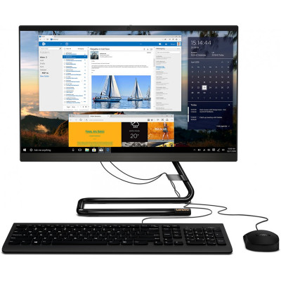 Lenovo IdeaCentre AIO 3 22ADA05   21.5"(1920x1080)/AMD Ryzen 3 3250U(2.6Ghz)/4096Mb/1000+128SSDGb/DVDrw/Int:AMD Radeon/BT/WiFi/war 1y/5.28kg/black/DOS + Клавиатура, мышь USB