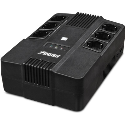 UPS POWERMAN Brick 600, line-interactive, 600VA, 360W, 3 eurosockets with backup power, 3 eurosockets with surge protection RJ45 / RJ11, battery 12V 7Ah 1 pc., 293mm x 202mm x 93mm, 4.5 kg.