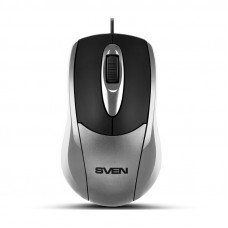 Мышь SVEN RX-110 USB серебристая (2+1кл. 1000DPI, цвет. картон, каб. 1,5м)