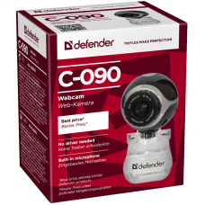 Камера Web Defender C-090 черный 0.3Mpix (3200x2400) USB2.0 с микрофоном